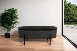 Bank NOVA schwarz Metall B/H/T: ca. 95x42x37,5 cm