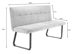Bank TALEA hellgrau B/H/T: ca. 160x92x59 cm