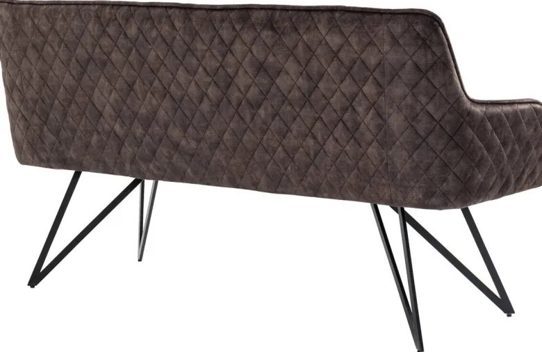 Bank Turin anthrazit Microfaser B/H/T: ca. 160x82x60 cm