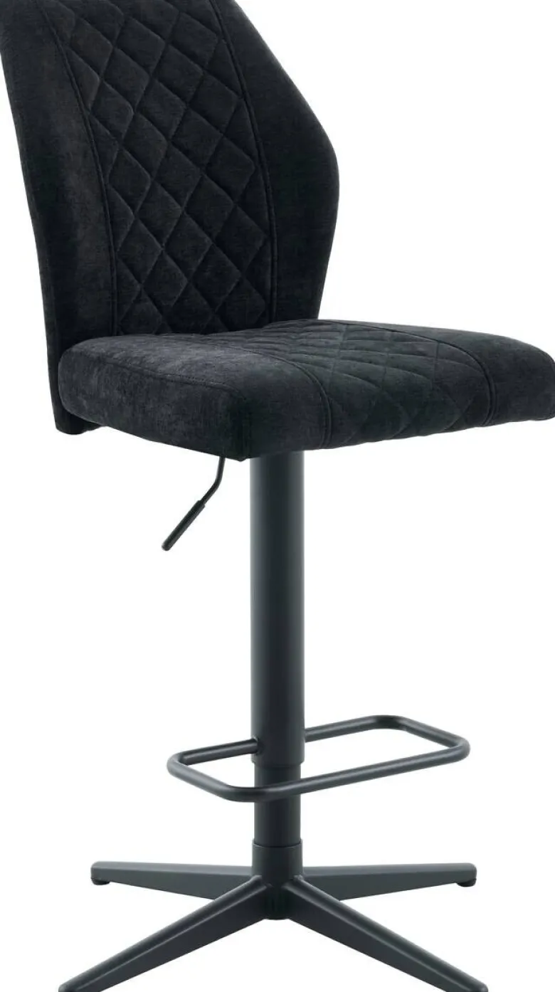 Barhocker Babsi schwarz Microfaser B/H/T: ca. 44x99x57 cm