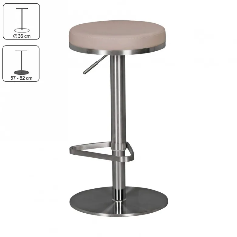 Barhocker beige Kunstleder B/H/T: ca. 38x82x38 cm