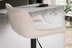 Barhocker beige Samt B/H/T: ca. 45x106x55 cm