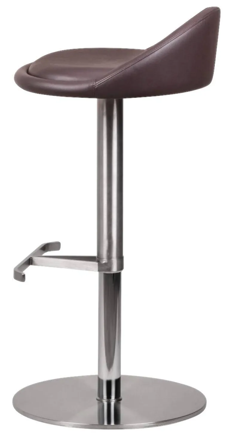 Barhocker braun Edelstahl Kunstleder Edelstahl B/H/T: ca. 43x90x43 cm