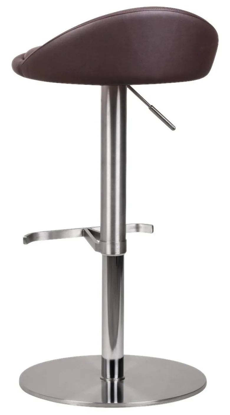 Barhocker braun Edelstahl Kunstleder Edelstahl B/H/T: ca. 43x90x43 cm