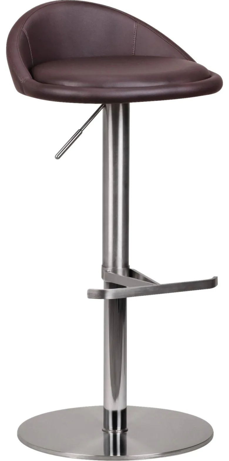 Barhocker braun Edelstahl Kunstleder Edelstahl B/H/T: ca. 43x90x43 cm