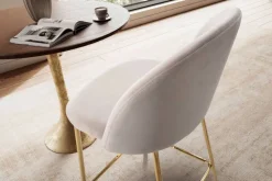 Barhocker 2er Set beige messing Samt Eisen