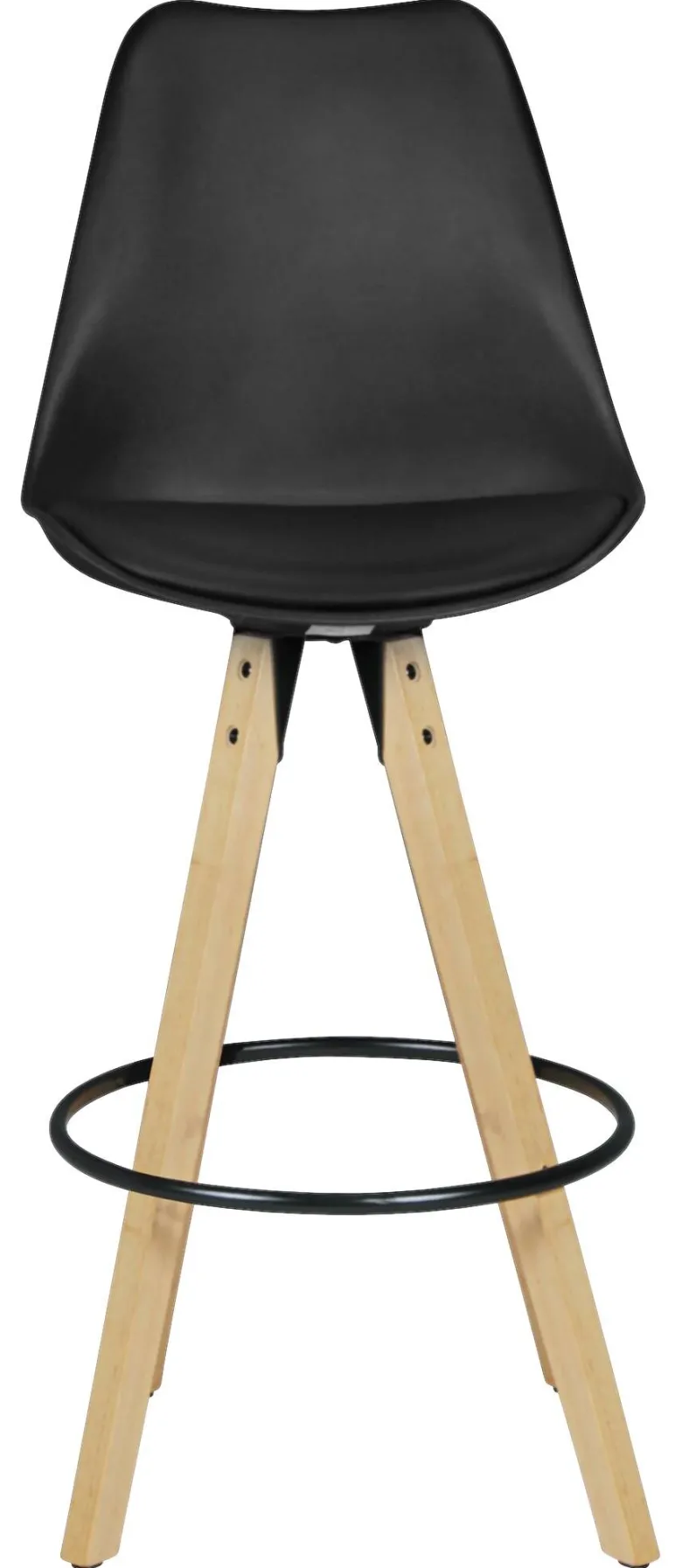 Barhocker 2er-Set schwarz Kunstleder B/H/T: ca. 44x113x39 cm