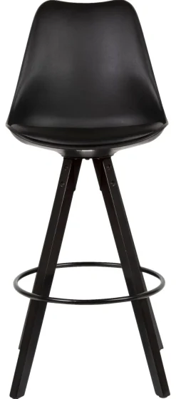 Barhocker 2er-Set schwarz Kunstleder B/H/T: ca. 44x113x39 cm