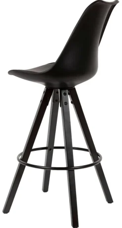 Barhocker 2er-Set schwarz Kunstleder B/H/T: ca. 44x113x39 cm