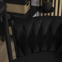 Barhocker FLORES schwarz Velourstoff B/H/T: ca. 60x104,5x56 cm