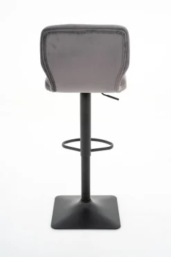 Barhocker FM-175-1 grau Microfaser Samt B/H/T: ca. 41x88x48 cm