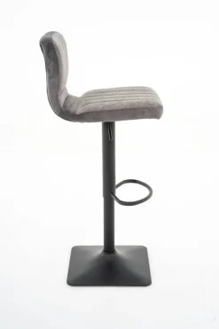 Barhocker FM-175-1 grau Microfaser Samt B/H/T: ca. 41x88x48 cm