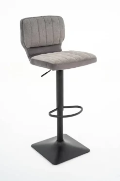 Barhocker FM-175-1 grau Microfaser Samt B/H/T: ca. 41x88x48 cm