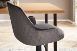 Barhocker grau Samt B/H/T: ca. 45x106x45 cm