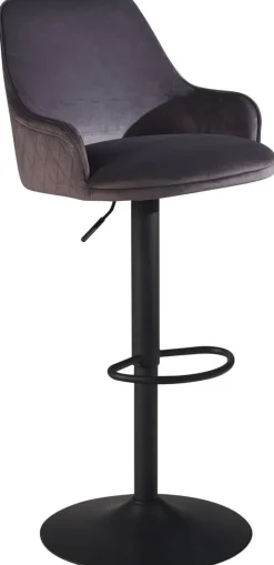 Barhocker grau Samt B/H/T: ca. 45x106x45 cm