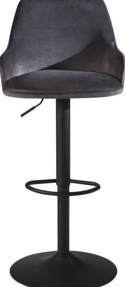 Barhocker grau Samt B/H/T: ca. 45x106x45 cm