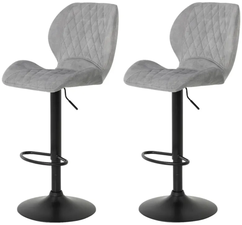 Barhocker Laila 2er Set grau Vintage Samtoptik B/H/T: ca. 42x117x51 cm