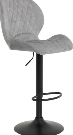 Barhocker Laila 2er Set grau Vintage Samtoptik B/H/T: ca. 42x117x51 cm