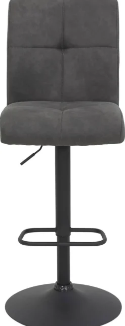 Barhocker Leni anthrazit Vintage Microfaser B/H/T: ca. 44x102x57 cm