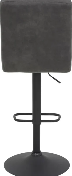 Barhocker Leni anthrazit Vintage Microfaser B/H/T: ca. 44x102x57 cm