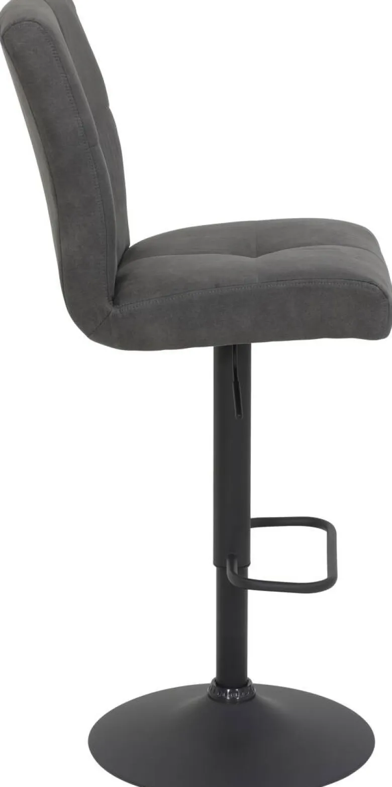 Barhocker Leni anthrazit Vintage Microfaser B/H/T: ca. 44x102x57 cm