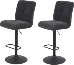 Barhocker Leni I, 2er-Set anthrazit B/H/T: ca. 44x124x57 cm
