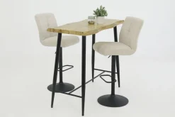 Barhocker Leni I, 2er-Set creme Microfaser B/H/T: ca. 44x124x57 cm