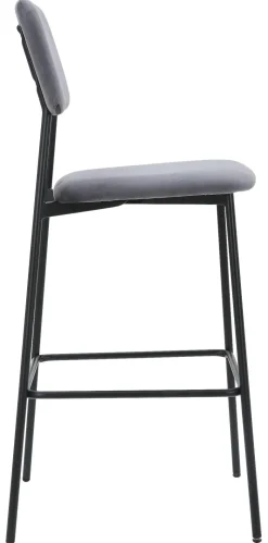 Barhocker MIKA grau Samt B/H/T: ca. 48,5x111x50 cm