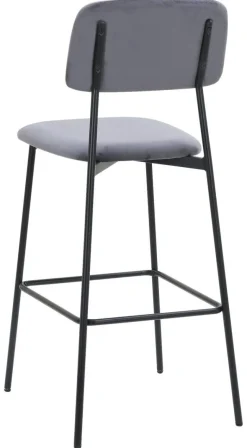 Barhocker MIKA grau Samt B/H/T: ca. 48,5x111x50 cm