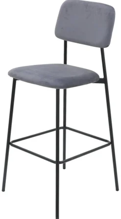 Barhocker MIKA grau Samt B/H/T: ca. 48,5x111x50 cm