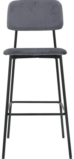 Barhocker MIKA grau Samt B/H/T: ca. 48,5x111x50 cm