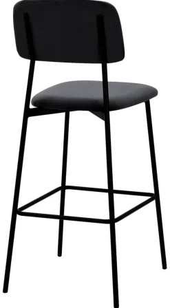 Barhocker MIKA schwarz Samt B/H/T: ca. 48,5x111x50 cm