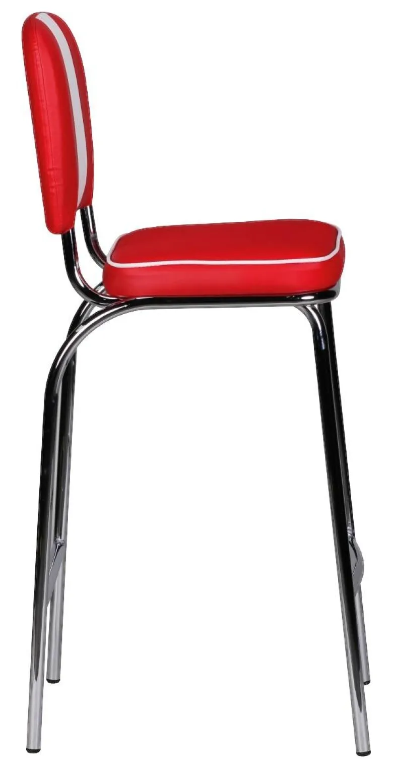 Barhocker rot weiß Kunstleder Stoff B/H/T: ca. 40x110x38 cm