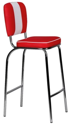 Barhocker rot weiß Kunstleder Stoff B/H/T: ca. 40x110x38 cm