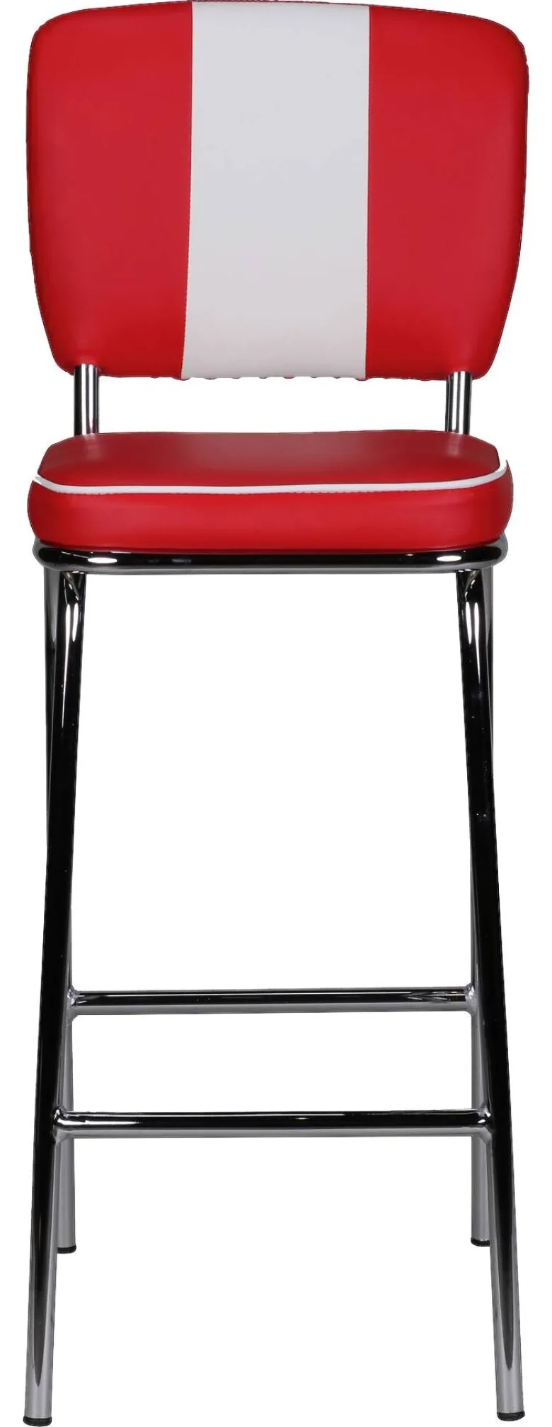 Barhocker rot weiß Kunstleder Stoff B/H/T: ca. 40x110x38 cm