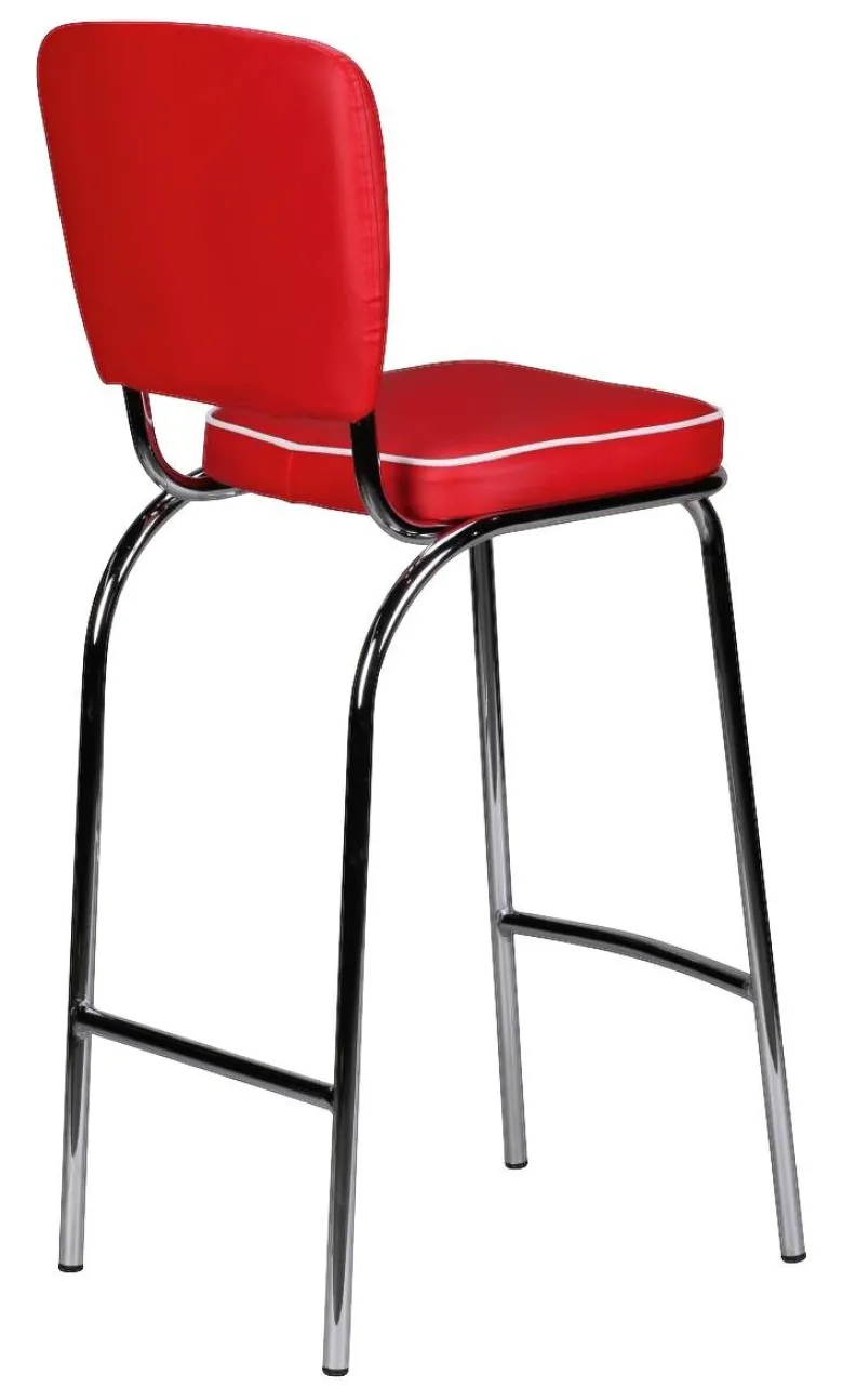 Barhocker rot weiß Kunstleder Stoff B/H/T: ca. 40x110x38 cm