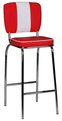 Barhocker rot weiß Kunstleder Stoff B/H/T: ca. 40x110x38 cm