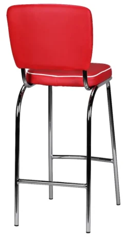Barhocker rot weiß Kunstleder Stoff B/H/T: ca. 40x110x38 cm