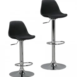 Barhocker schwarz Chrom Kunstleder Metall B/H/T: ca. 40x104x40 cm