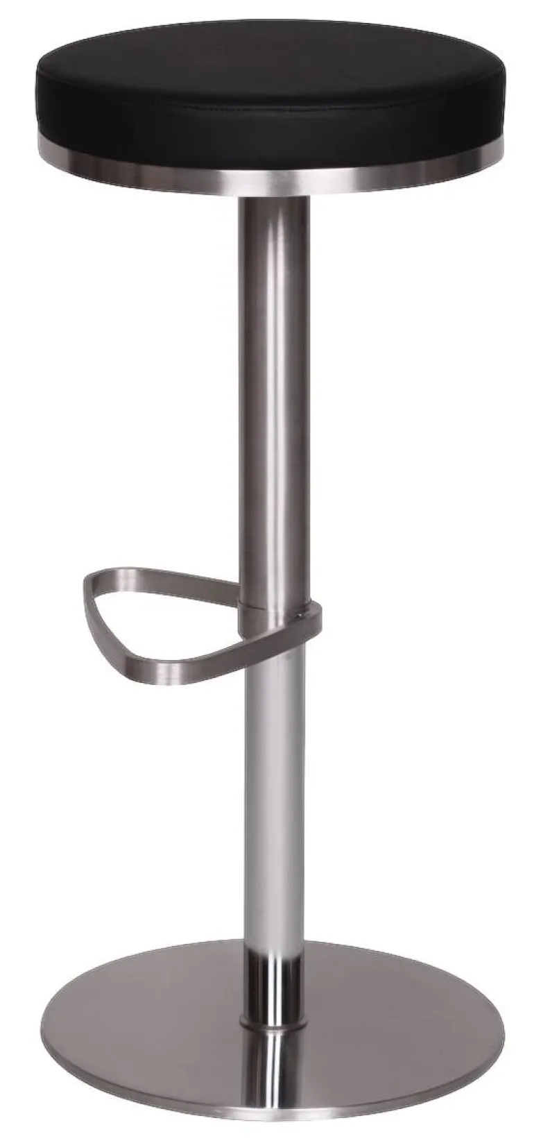 Barhocker schwarz Edelstahl Kunstleder Edelstahl