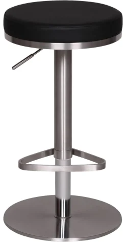 Barhocker schwarz Edelstahl Kunstleder Edelstahl