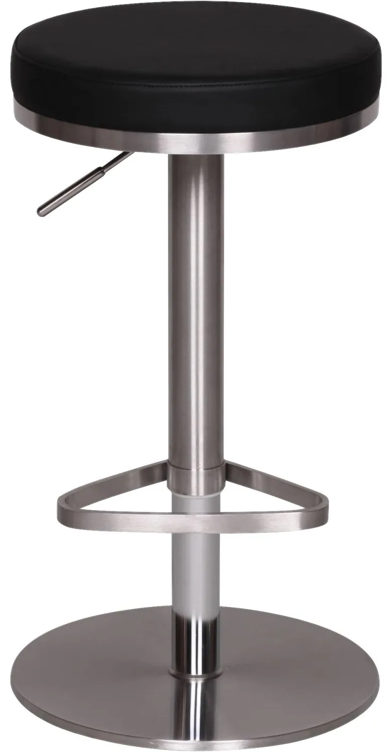 Barhocker schwarz Edelstahl Kunstleder Edelstahl