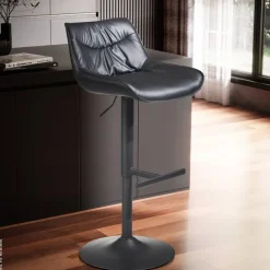 Barhocker schwarz Kunstleder B/H/T: ca. 45x106x55 cm