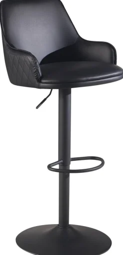 Barhocker schwarz Kunstleder B/H/T: ca. 45x106x45 cm