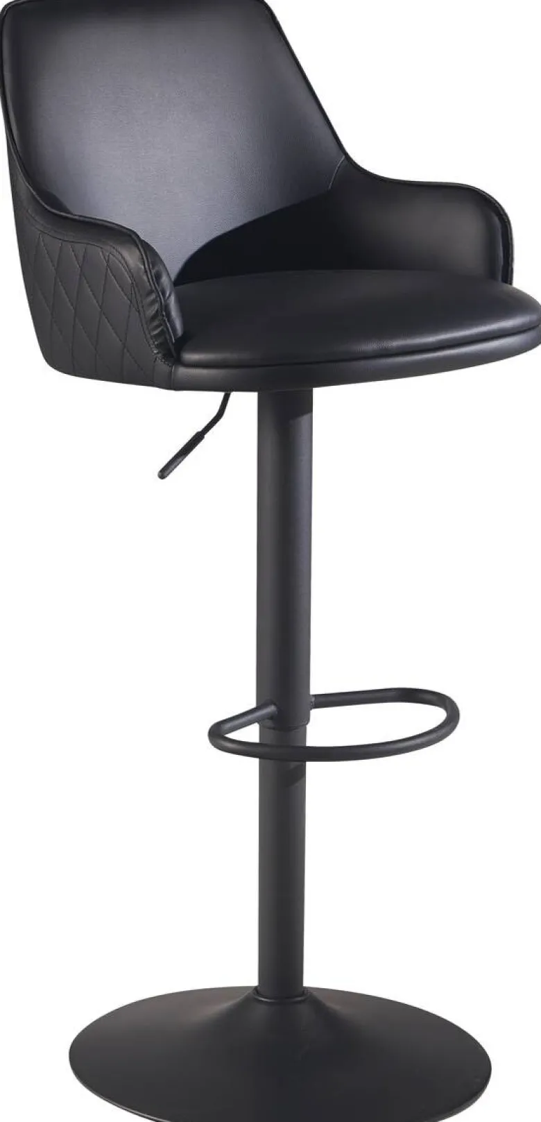 Barhocker schwarz Kunstleder B/H/T: ca. 45x106x45 cm