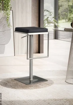 Barhocker schwarz Kunstleder B/H/T: ca. 38x91x39 cm