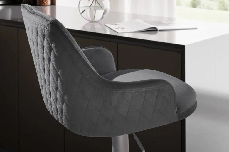 Barhocker schwarz Samt B/H/T: ca. 45x106x45 cm