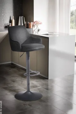 Barhocker schwarz Samt B/H/T: ca. 45x106x45 cm