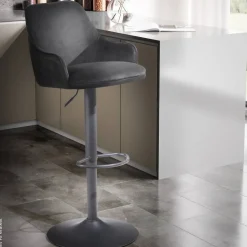 Barhocker schwarz Samt B/H/T: ca. 45x106x45 cm