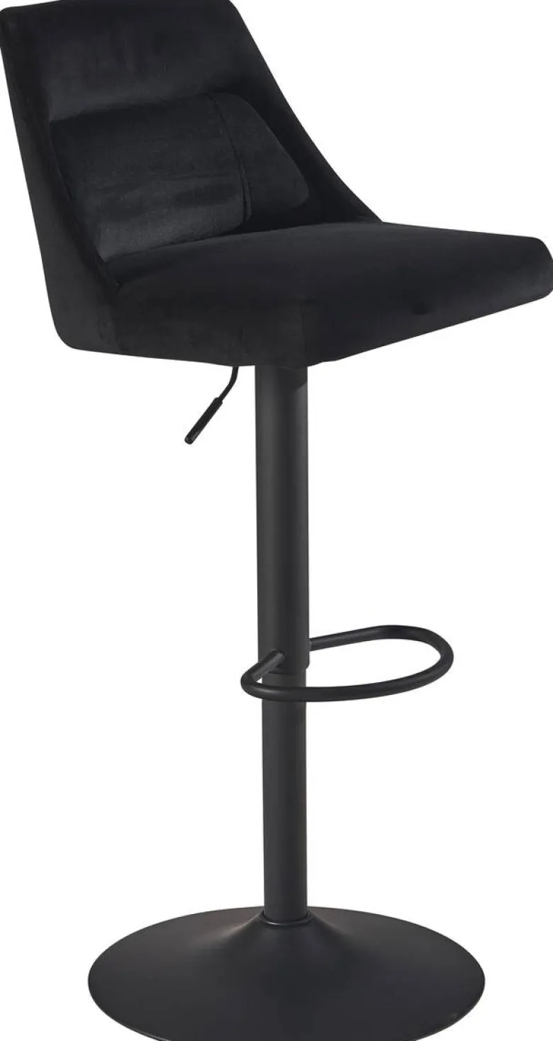 Barhocker schwarz Samt B/H/T: ca. 45x106x51 cm
